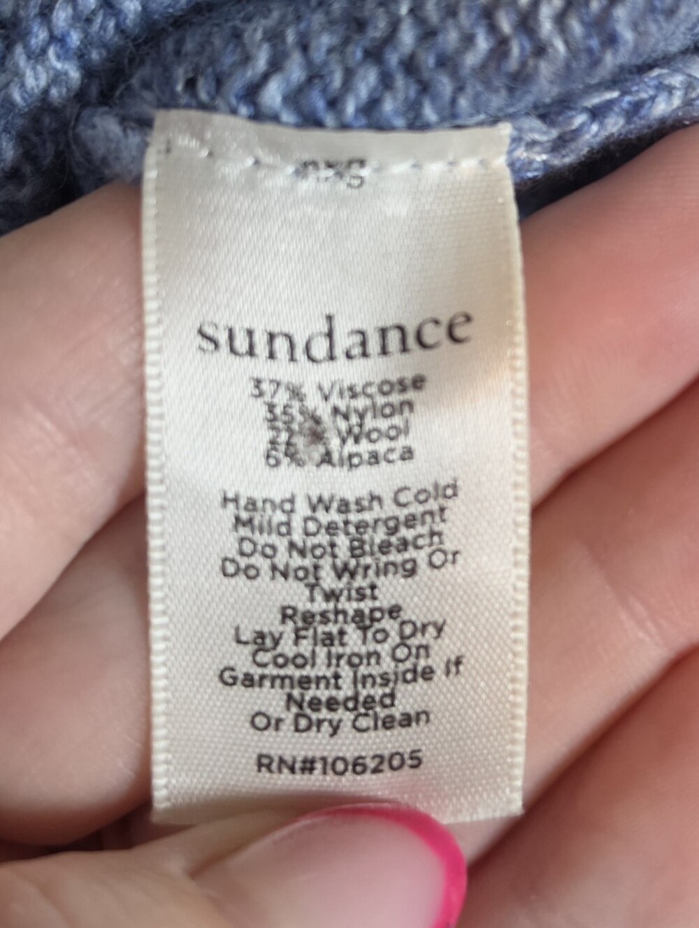 Sundance Heather Blue Alpaca Knit Button Cardigan Size M Coastal Librarian - Picture 7 of 7